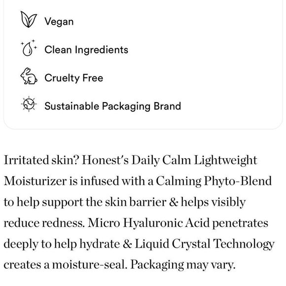 $13❤️‍🔥 LAST 1! Honest Beauty The Daily Calm Lightweight Moisturizer NEW IN BOX - Picture 6 of 9